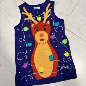 Lilly Pulitzer Girls Reindeer Holiday Dress